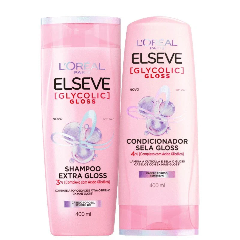 Elseve - Glicolico - Kit com Shampoo e Condicionador Sela Brilho
